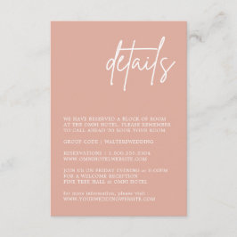 Dusty Pink Wedding Card Begleitkarte
