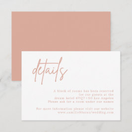 Dusty Pink Wedding Details Card RSVP Karte