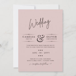 Dusty Pink Wedding Einladungen Modernes Budget