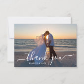 Dusty Pink Wedding Foto Dankeskarte (Vorderseite)