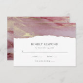 Dusty Pink Wedding RSVP Response Card (Vorne/Hinten)