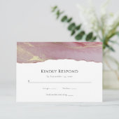 Dusty Pink Wedding RSVP Response Card Karte (Stehend Vorderseite)