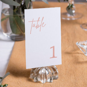Dusty Pink Wedding table number Einladung