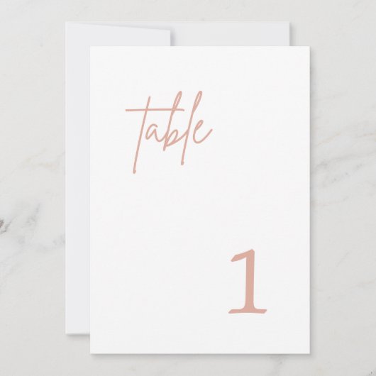 Dusty Pink Wedding Tischnummer (Vorderseite)