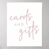 Dusty Pink & White Brautparty Karten & Geschenke Poster (Vorne)