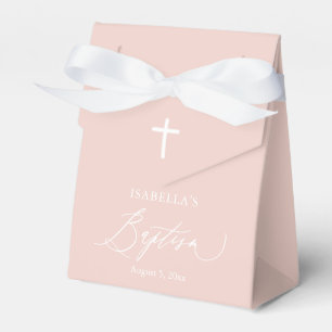 Dusty Pink White Cross Girl Taufe Box Geschenkschachtel