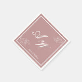 Dusty Pink & White Custom Wedding Napkins Serviette (Ecke)