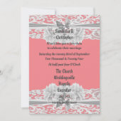 Dusty Pink White Lace Hochzeit Foto Einladung (Vorderseite)