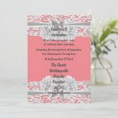 Dusty Pink White Lace Hochzeit Foto Einladung (Stehend Vorderseite)