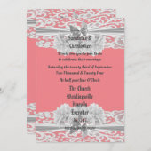 Dusty Pink White Lace Hochzeit Foto Einladung (Vorne/Hinten)