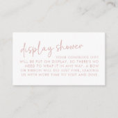 Dusty Pink & White Minimal Bridal Display Dusche Begleitkarte (Vorderseite)