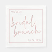 Dusty Pink & White Minimalistisch Script Bridal Br Serviette (Vorderseite)