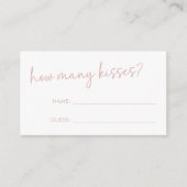Dusty Pink & White Minimalistisch Wie viele Kisses Begleitkarte (Vorderseite)