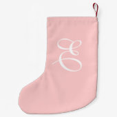 Dusty Pink & White Monogram Christmas Strumpf Kleiner Weihnachtsstrumpf (Rückseite)