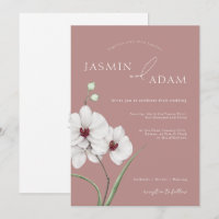 Dusty Pink White Orchids Initial Floral Wedding