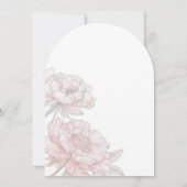 Dusty Pink White Peonies Arch Confirmation Einladung (Rückseite)