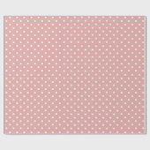 Dusty Pink | White Polka Dot Wrapping Paper Geschenkpapier (Flach)