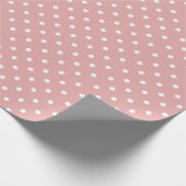 Dusty Pink | White Polka Dot Wrapping Paper Geschenkpapier (Ecke)