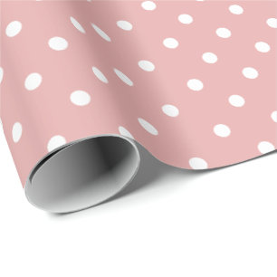 Dusty Pink White Polka Dot Wrapping Paper Geschenkpapier