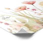 Dusty Pink Wild Blume Kinderdusche Willkommen Poster (Ecke)