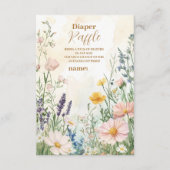 Dusty Pink Wildblume Baby in Bloom Diapper Raffle Begleitkarte (Vorderseite)