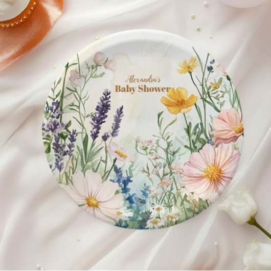 Dusty Pink Wildblume Baby in Bloom Pappteller