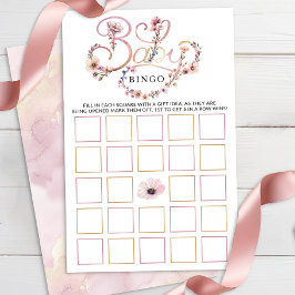 Dusty Pink Wildblume Baby Shower Bingo - Boho Flo
