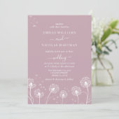 Dusty Pink Wildblume Boho Hochzeit Einladung (Stehend Vorderseite)