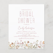 Dusty Pink Wildblume Bridal Dusche Einladung Flyer (Vorne)