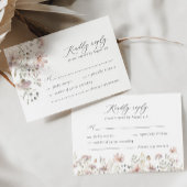 Dusty Pink Wildblume Floral Wedding RSVP Card