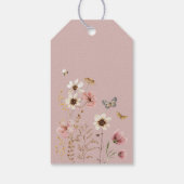 Dusty Pink Wildblume Garden Kinderdusche Favoriten Geschenkanhänger (Rückseite)