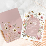 Dusty Pink Wildblume Miss Onederful 1. Geburtstag Einladung<br><div class="desc">Dieses hübsche Design besticht durch eine exquisite Blumenausstellung von bohligen Wildblumen in sanften,  abgedämpften Farbtönen wie Rot,  Beige und Senf,  sowie anmutigen Schmetterlingen und geschäftigen Bienen,  die eine Touch der Zauberei darstellen,  die Freude,  Freiheit und die Schönheit der Natur repräsentiert.</div>