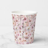 Dusty Pink Wildblume Party Cups - Boho Wasserfarbe Pappbecher (Rechts)