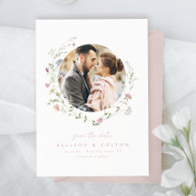 Dusty Pink Wildblume Rustic Boho Couple's Foto