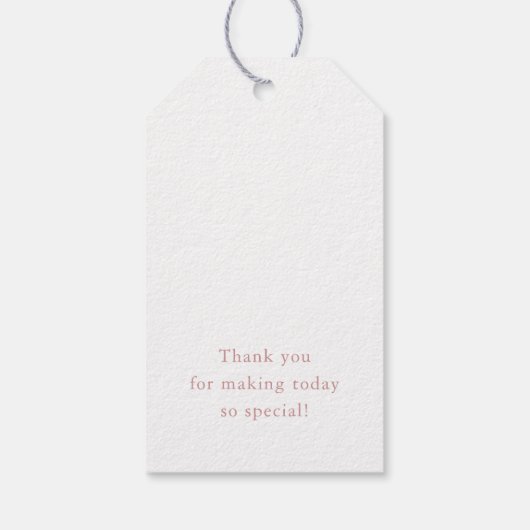 Dusty Pink Wildblume Rustic Boho vielen Dank Geschenkanhänger (Rückseite)