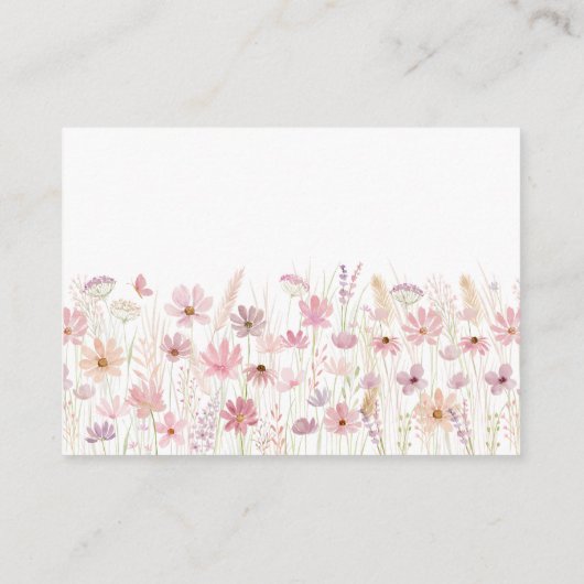 Dusty Pink Wildblumen Babydusche Buchanfrage Begleitkarte (Rückseite)