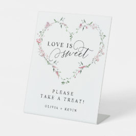 Dusty Pink Wildblumen Herz Liebe ist süß Gefallen Sockelschild