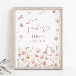Dusty Pink Wildblumen Kinderdusche Favoriten Schil Poster
