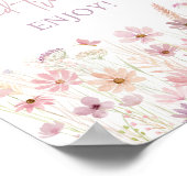 Dusty Pink Wildblumen Sweet Leckereien Duschzeiche Poster (Ecke)