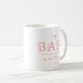 Dusty Pink Wildflower Baby Announcement Coffee Mug Kaffeetasse (VorderseiteRechts)