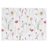 Dusty Pink Wildflower Watercolor Große Geschenktüte (Rückseite)