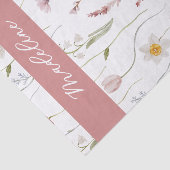 Dusty Pink Wildflower Watercolor Monogram Seidenpapier (Ausschnitt)