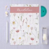 Dusty Pink Wildflower Watercolor Monogram Seidenpapier (Handwerk)