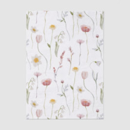 Dusty Pink Wildflower Watercolor Seidenpapier
