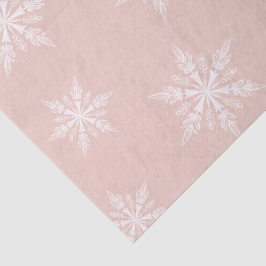 Dusty Pink Winter Holiday Snowflakes Seidenpapier (Ausschnitt)