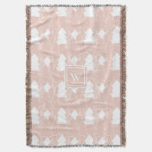 Dusty Pink Winter Wonderland mit Monogramm Decke (Vorderseite Vertikal)