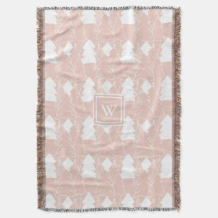 Dusty Pink Winter Wonderland mit Monogramm Decke
