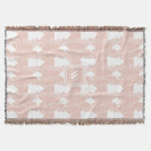 Dusty Pink Winter Wonderland mit Monogramm Decke (Vorderseite)