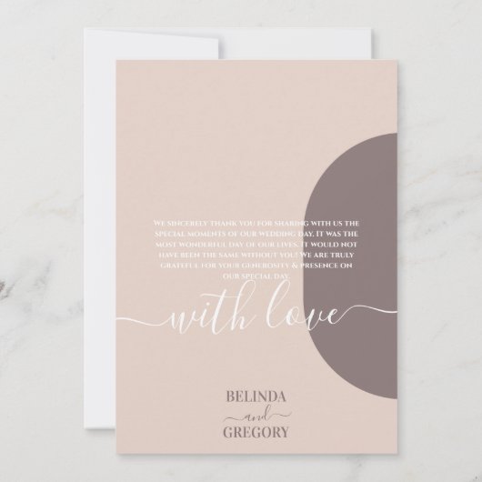 Dusty Pink Wir machen Minimalistische Hochzeit mit Dankeskarte (Rückseite)