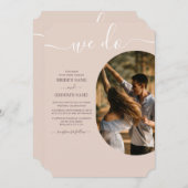 Dusty Pink Wir machen Minimalistische Hochzeit mit Einladung (Vorne/Hinten)